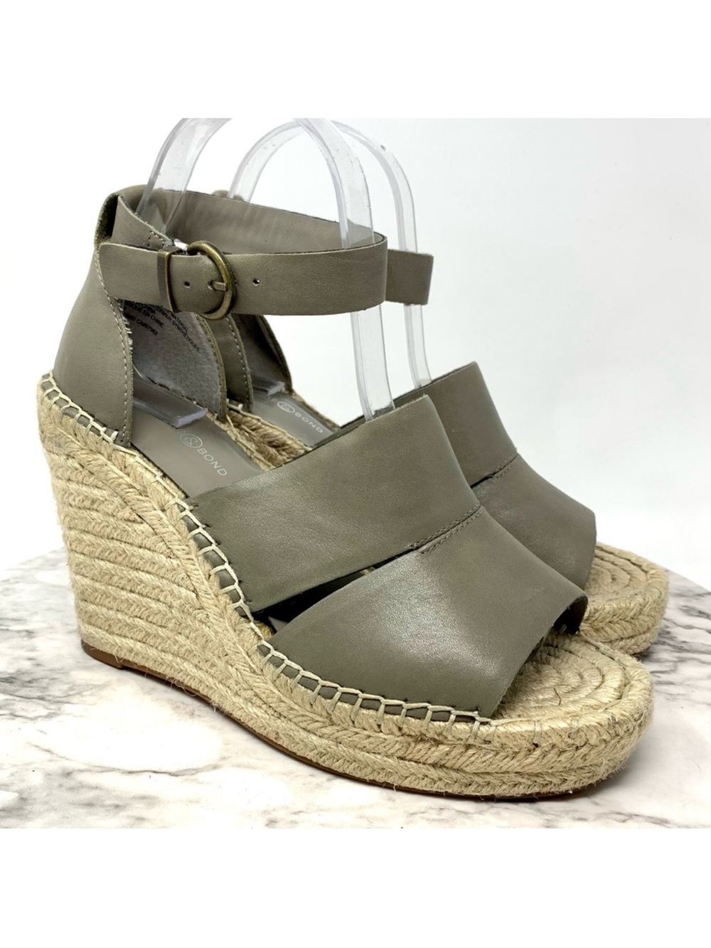Treasure & Bond Sannibel Taupe Leather Espadrilles 8.5 Bohemian Avant Garde Edgy